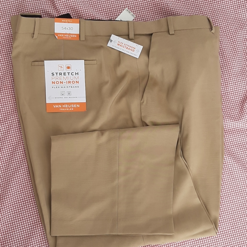 MENS 54X30 TAN DRESS SLACKS NWT